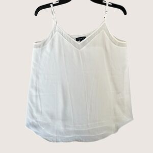 1. State White V-Neck Chiffon Inset Camisole